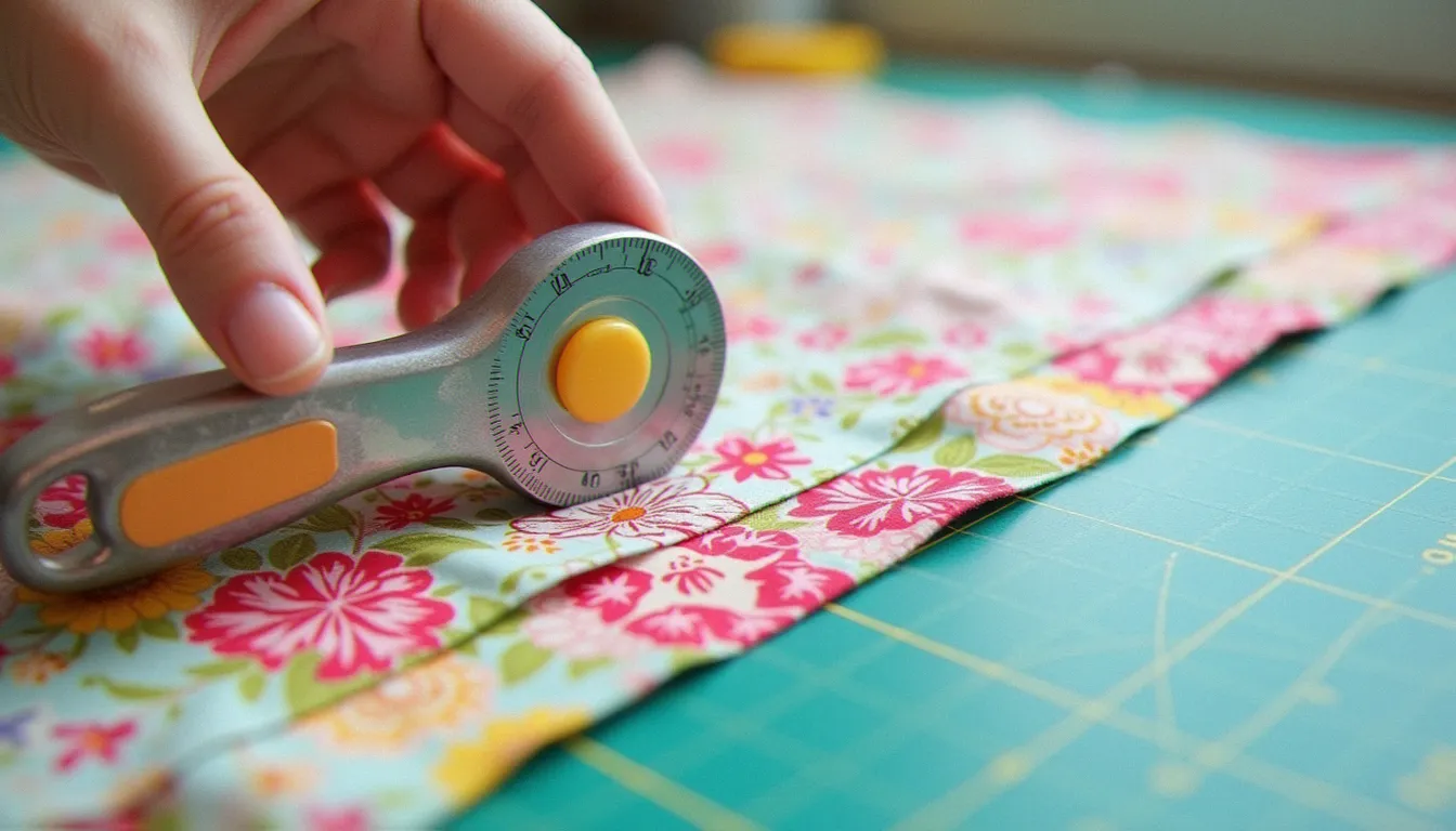 Coupe de bandes de biais avec un cutter rotatif