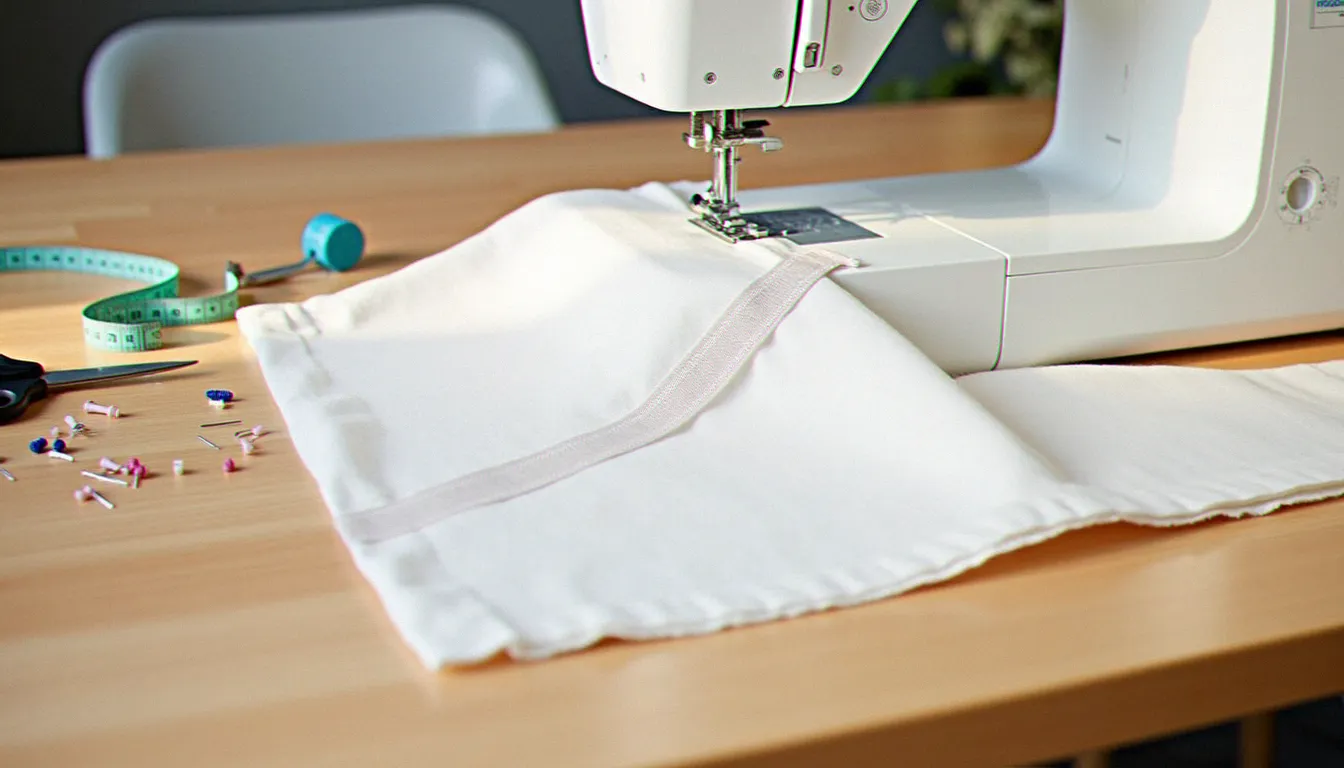 Exemple de couture d'un biais en angle sur une ouverture diagonale